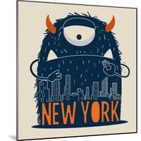 Cute Monster Vector Character Design-braingraph-Mounted Art Print