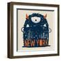 Cute Monster Vector Character Design-braingraph-Framed Art Print