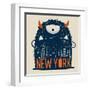 Cute Monster Vector Character Design-braingraph-Framed Art Print