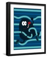 Cute Monster Vector Design for Tee-braingraph-Framed Art Print