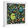 Cute Monsters Seamless Texture.-panova-Framed Art Print