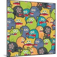 Cute Monsters Seamless Texture-panova-Mounted Art Print