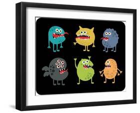 Cute Monsters Set.-panova-Framed Art Print