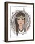 Cute Native American Girl And Feathers Frame-cherry blossom girl-Framed Art Print