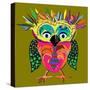 Cute Owl, Cartoon Drawing, Cute Illustration for Children, Vector Illustrations (Hipster Symbol Ser-De Visu-Stretched Canvas