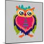 Cute Owl, Cartoon Drawing, Cute Illustration for Children, Vector Illustrations (Hipster Symbol Ser-De Visu-Mounted Art Print