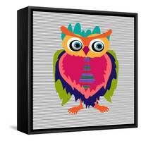 Cute Owl, Cartoon Drawing, Cute Illustration for Children, Vector Illustrations (Hipster Symbol Ser-De Visu-Framed Stretched Canvas