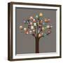 Cute Owl on Tree | Vector Background-HunThomas-Framed Art Print