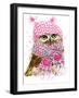 Cute Owl Watercolor Illustration for Tee Shirt Graphics, Fashion Print, Poster, Textiles-Faenkova Elena-Framed Art Print