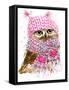 Cute Owl Watercolor Illustration for Tee Shirt Graphics, Fashion Print, Poster, Textiles-Faenkova Elena-Framed Stretched Canvas