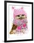 Cute Owl Watercolor Illustration for Tee Shirt Graphics, Fashion Print, Poster, Textiles-Faenkova Elena-Framed Art Print