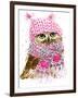 Cute Owl Watercolor Illustration for Tee Shirt Graphics, Fashion Print, Poster, Textiles-Faenkova Elena-Framed Art Print