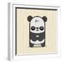 Cute Panda-Jace Grey-Framed Art Print