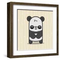 Cute Panda-Jace Grey-Framed Art Print