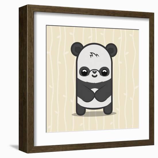 Cute Panda-Jace Grey-Framed Art Print