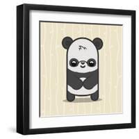 Cute Panda-Jace Grey-Framed Art Print