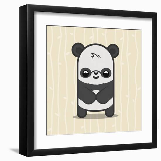 Cute Panda-Jace Grey-Framed Art Print