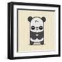 Cute Panda-Jace Grey-Framed Art Print