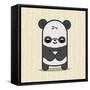 Cute Panda-Jace Grey-Framed Stretched Canvas