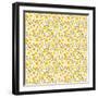 Cute Pattern in Small Flower. Small Yellow Flowers. White Background. Ditsy Floral Background. the-Ann and Pen-Framed Art Print