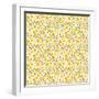 Cute Pattern in Small Flower. Small Yellow Flowers. White Background. Ditsy Floral Background. the-Ann and Pen-Framed Art Print