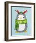 Cute Penguin in Scarf. Watercolor Illustration.Perfect for Christmas Cards.-Maria Sem-Framed Art Print