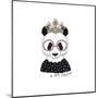 Cute Portrait of Panda Princess-Olga_Angelloz-Mounted Art Print