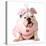 Cute Puppy - English Bulldog Female Wearing Cute Costume-Willee Cole-Stretched Canvas