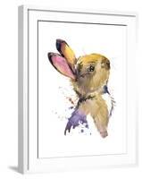 Cute Rabbit. Hare. Watercolor Illustration. Forest Animal.-Faenkova Elena-Framed Art Print
