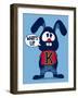 Cute Rabbit-braingraph-Framed Art Print