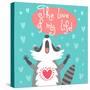 Cute Raccoon Confesses His Love-Baksiabat-Stretched Canvas