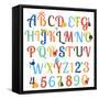 Cute Retro Style Boy Themed Alphabet Set-Pink Pueblo-Framed Stretched Canvas