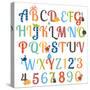 Cute Retro Style Boy Themed Alphabet Set-Pink Pueblo-Stretched Canvas