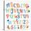 Cute Retro Style Boy Themed Alphabet Set-Pink Pueblo-Stretched Canvas