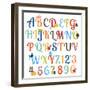 Cute Retro Style Boy Themed Alphabet Set-Pink Pueblo-Framed Premium Giclee Print