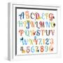 Cute Retro Style Boy Themed Alphabet Set-Pink Pueblo-Framed Premium Giclee Print