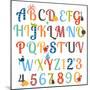 Cute Retro Style Boy Themed Alphabet Set-Pink Pueblo-Mounted Premium Giclee Print