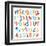 Cute Retro Style Boy Themed Alphabet Set-Pink Pueblo-Framed Art Print