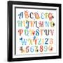 Cute Retro Style Boy Themed Alphabet Set-Pink Pueblo-Framed Art Print