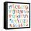 Cute Retro Style Boy Themed Alphabet Set-Pink Pueblo-Framed Stretched Canvas