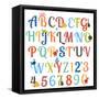 Cute Retro Style Boy Themed Alphabet Set-Pink Pueblo-Framed Stretched Canvas