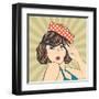 Cute Retro Woman in Comics Style-Eva Andreea-Framed Art Print