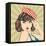 Cute Retro Woman in Comics Style-Eva Andreea-Framed Stretched Canvas