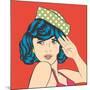 Cute Retro Woman in Comics Style-Eva Andreea-Mounted Art Print