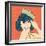 Cute Retro Woman in Comics Style-Eva Andreea-Framed Art Print