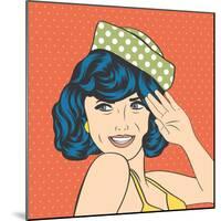 Cute Retro Woman in Comics Style-Eva Andreea-Mounted Art Print