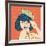 Cute Retro Woman in Comics Style-Eva Andreea-Framed Art Print