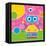 Cute Robot Greeting Card-Jelena Z-Framed Stretched Canvas