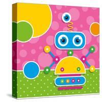 Cute Robot Greeting Card-Jelena Z-Stretched Canvas