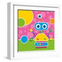 Cute Robot Greeting Card-Jelena Z-Framed Art Print